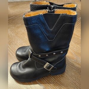 Milwaukee Motorcycle Boots Womens Size 8.5 Black Leather